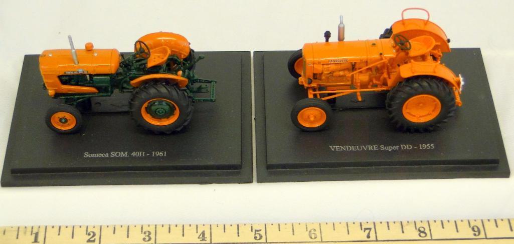 EARLY MODEL DIECAST TRACTORS ON BASE