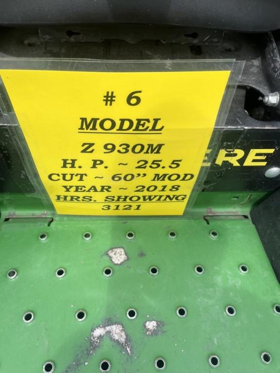 2018 JD Z930M #1TC930MGEHT060209 LAWN MOWER