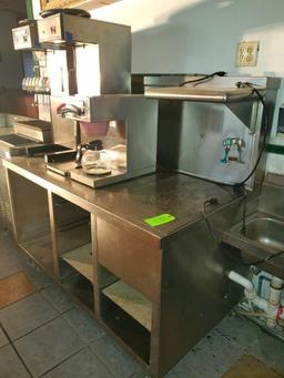 Stainless Steel Beverage Table - Contents not included