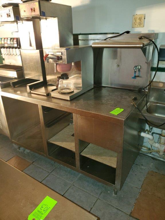 Stainless Steel Beverage Table - Contents not included