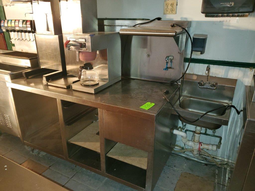 Stainless Steel Beverage Table - Contents not included