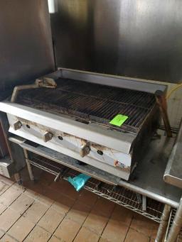 CPG Gas Countertop Charbroiler with Stainless Steel Table