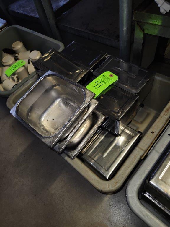 Tote of 10 Napkin Dispensers & SS Inserts