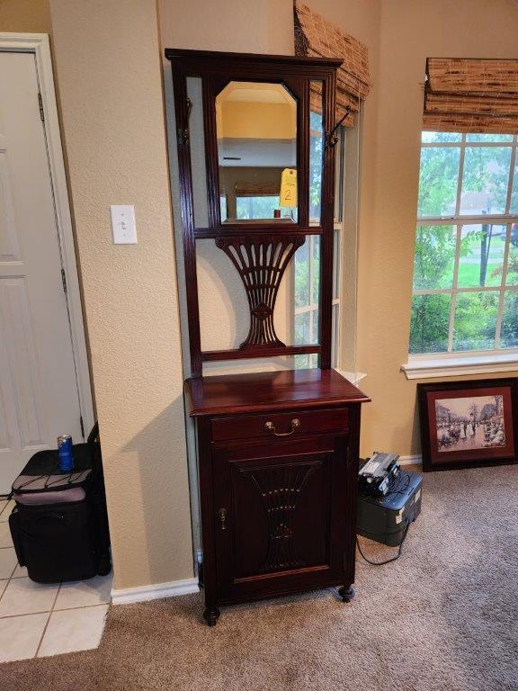 Hall Tree with Beveled Mirror