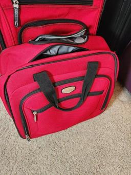 5 Pieces of Misc. Red Luggage
