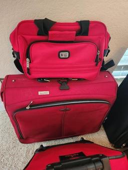 5 Pieces of Misc. Red Luggage
