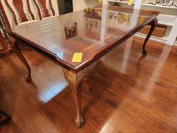 Mahogany Dining Table w/ 2 Leaves & Pad Covers - Very Nice