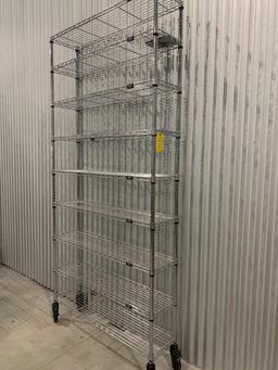 Metal Mobile Shelving on Casters w/ 9 Shelves U-Line