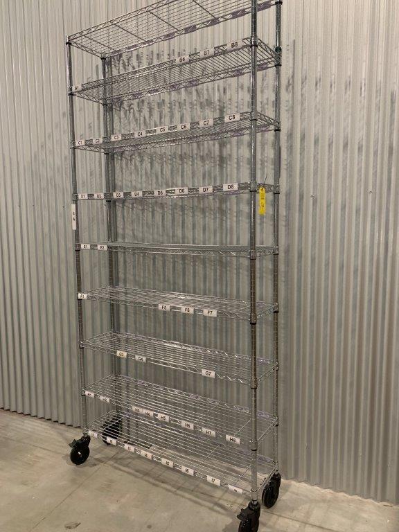 Metal Mobile Shelving on Casters w/ 9 Shelves U-Line