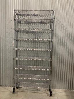 Metal Mobile Shelving on Casters w/ 9 Shelves U-Line