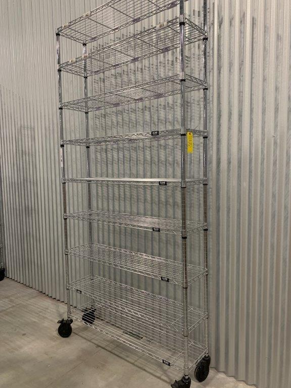 Metal Mobile Shelving on Casters w/ 9 Shelves U-Line