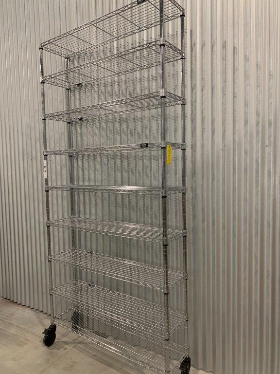 Metal Mobile Shelving on Casters w/ 9 Shelves U-Line