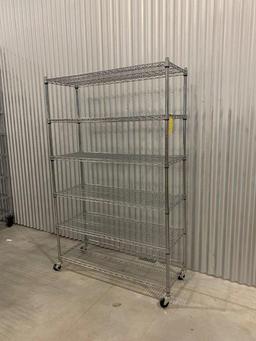 Metal Mobile Shelving on Casters w/ 6 Shelves U-Line