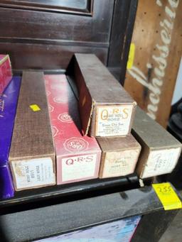 30 Antique Player Piano Pianola Music Rolls w/Boxes