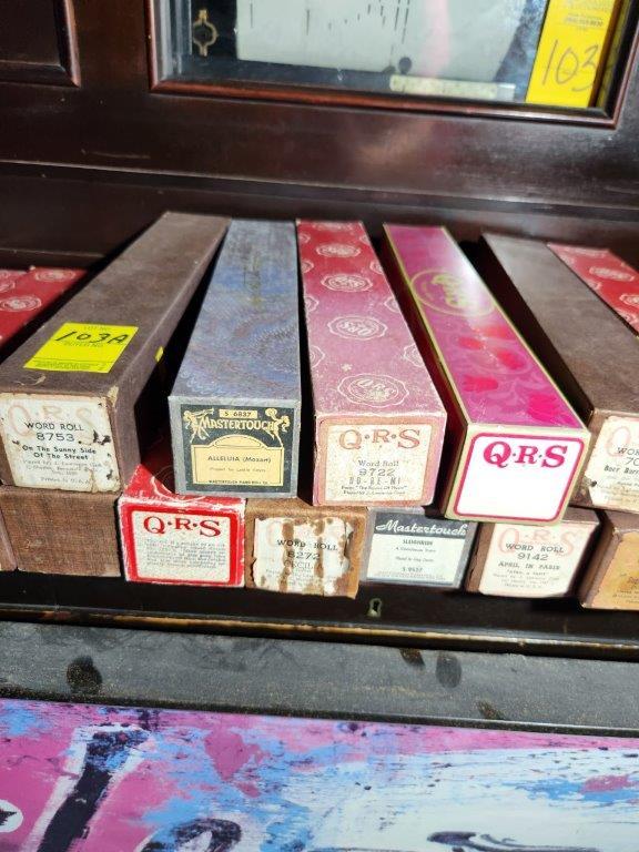 30 Antique Player Piano Pianola Music Rolls w/Boxes