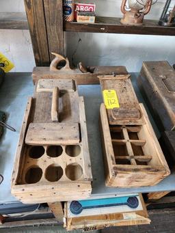 Wood Planer & 2 Vintage Wood Boxes