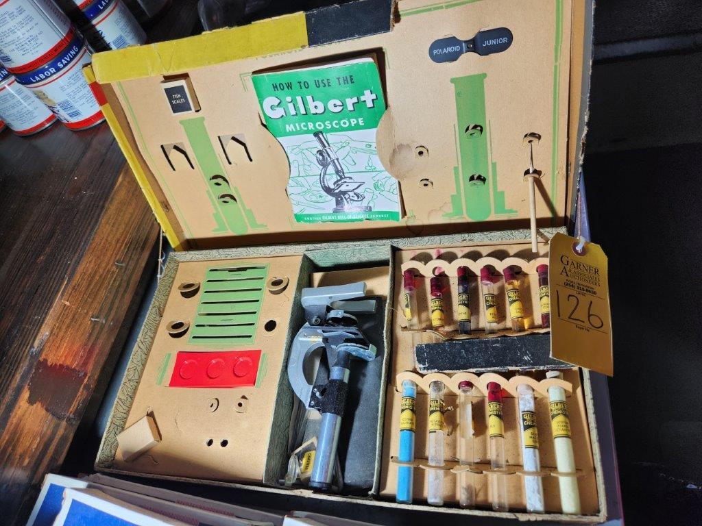 Vintage Gilbert Microscope Set w/ Polaroid Junior