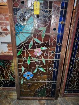 Antique Framed Stained Glass Window 79"x28"