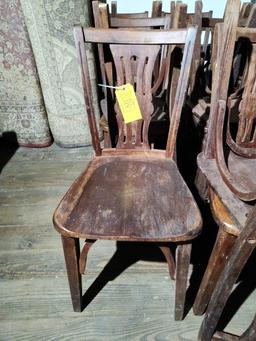 Vintage Masonic Lodge Wood Chairs- 23 Count