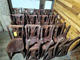 Vintage Masonic Lodge Wood Chairs- 23 Count
