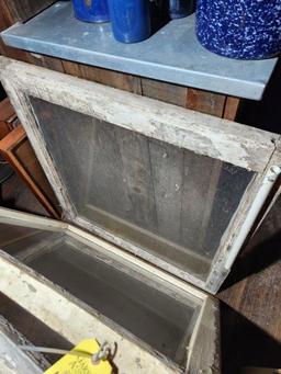 3 Antique Wood Framed Windows