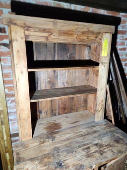 Primitive Wood Hutch Cabinet