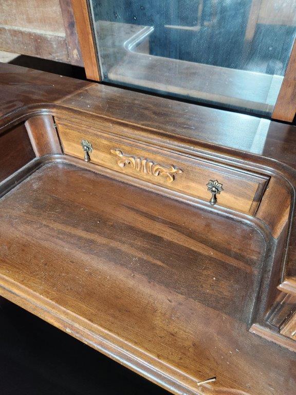 Antique Wood Vanity with Mirror