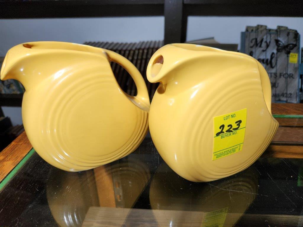 2 Yellow Fiesta ware Pitchers