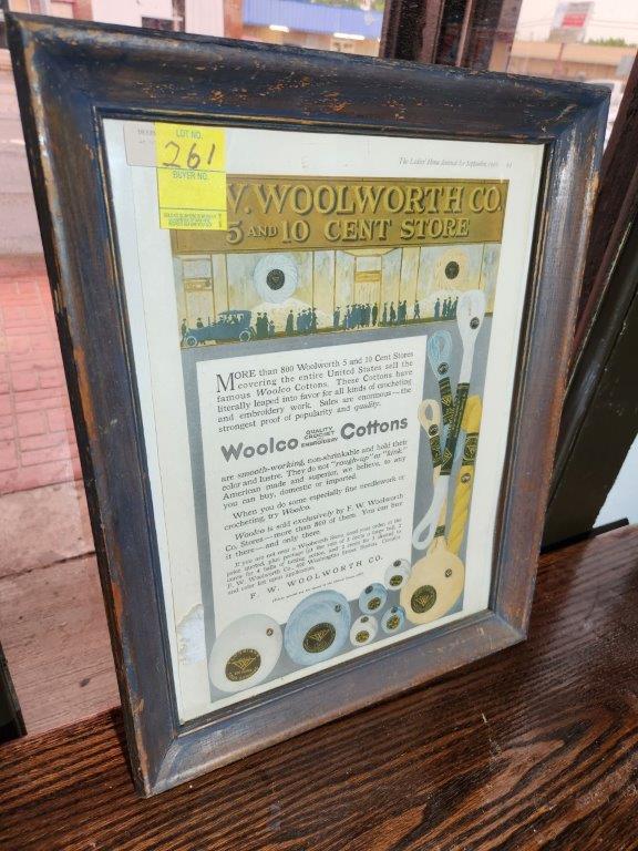 Framed Woolworth Advertisement