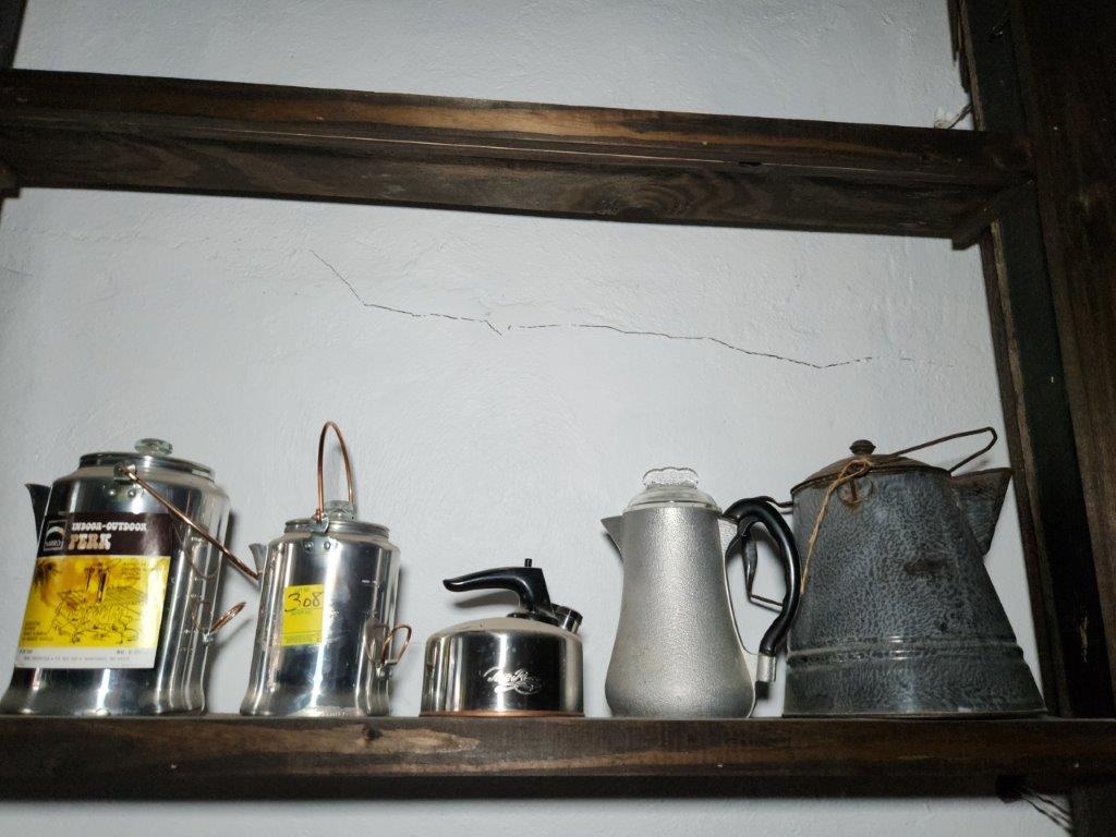 Shelf of Coffee Pots (5)