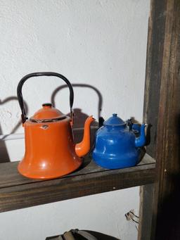 Shelf of Coffee Pots & Tea Pots