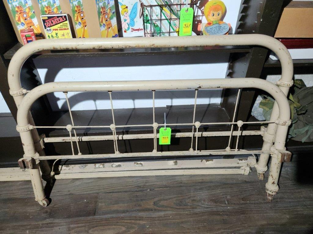 Metal Bed Frame & Rails - Appears Full Size