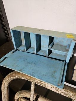 Old Wood Sorting Box, Royal Worcester Pie Bird, & Paper Towel Holders