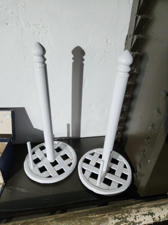 Old Wood Sorting Box, Royal Worcester Pie Bird, & Paper Towel Holders
