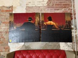Pair of Canvas Prints - Man & Woman at Bar