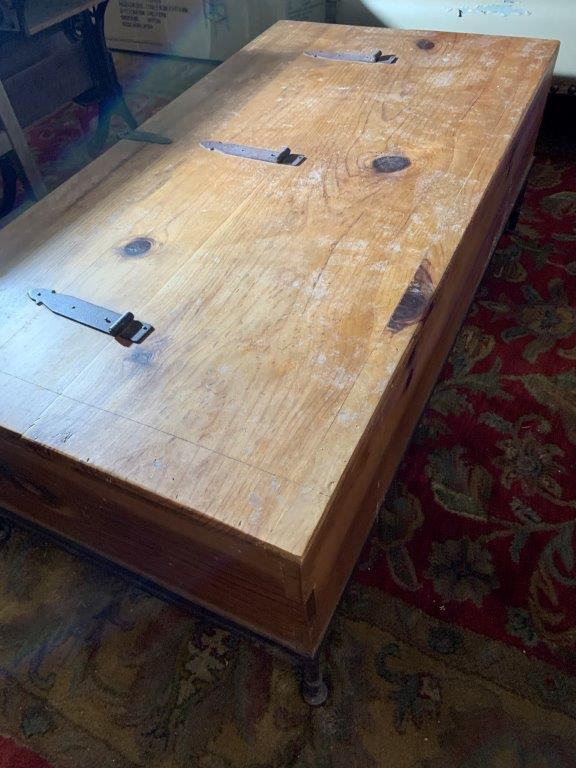 Wood Coffee Table with Hinged Top