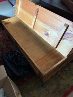 Wood Coffee Table with Hinged Top