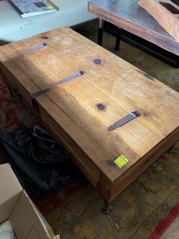 Wood Coffee Table with Hinged Top