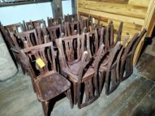 Vintage Masonic Lodge Wood Chairs- 23 Count