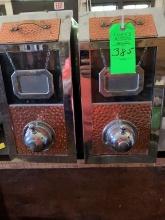 2 Vintage Nickel/Brass Coffee Whole Bean Display Dispenser