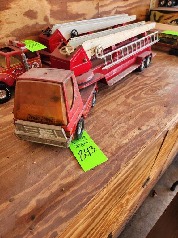 N.F.D. #6 Turbo Power with Hook & Ladder Trailer (Nylint Fire Dept.) - Metal, Vintage