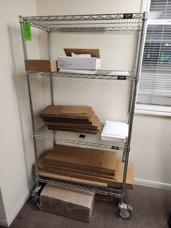 Uline Rolling Rack & Contacts 18"D