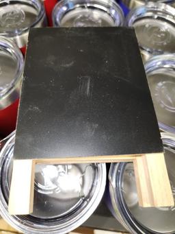 6 Blank 12"x12" Canvas & Mini Chalkboard Easel Signs for Tabletop Decorations