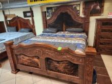 Cowhide King Bed - Mattress not Included
