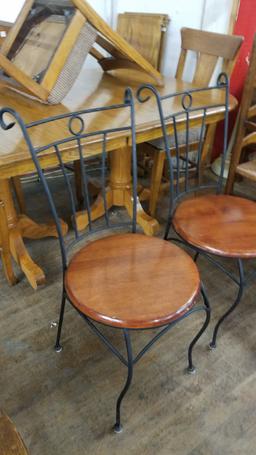 2 WROUGHT IRON ICE CREAM PARLOR STYLE CHAIRS
