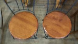 2 WROUGHT IRON ICE CREAM PARLOR STYLE CHAIRS