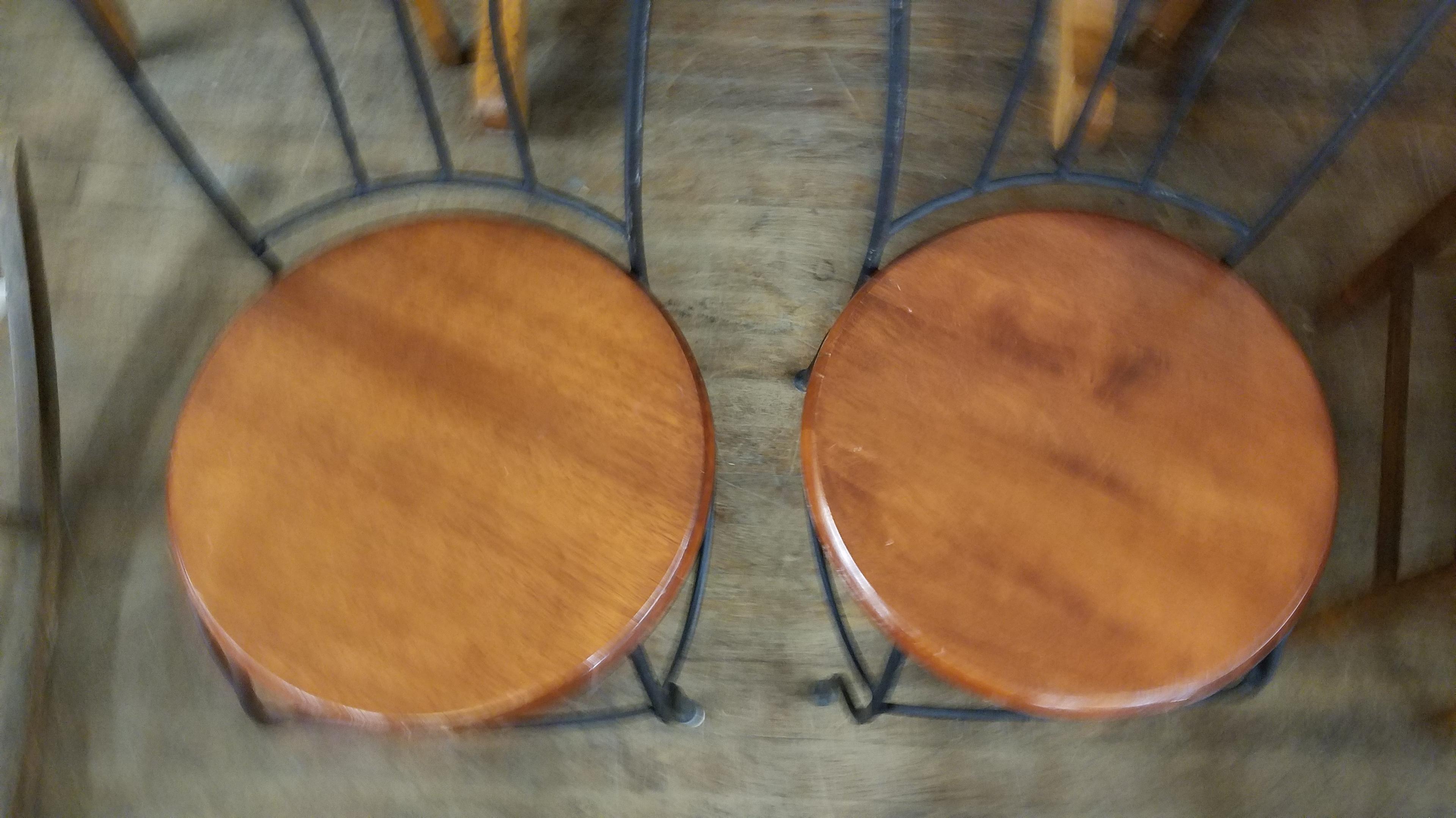 2 WROUGHT IRON ICE CREAM PARLOR STYLE CHAIRS