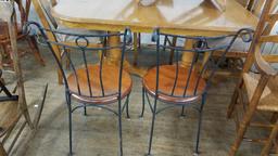 2 WROUGHT IRON ICE CREAM PARLOR STYLE CHAIRS