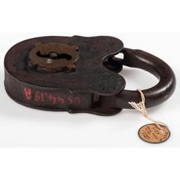 Lock and Key from Johnson's Island Prison, Owned by General O.O. Howard