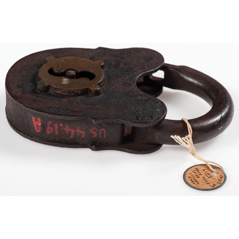Lock and Key from Johnson's Island Prison, Owned by General O.O. Howard